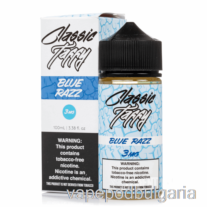 Vape 10000 Дръпки Blue Razz Classic Taffy - Syn Liquid - 100ml 6mg